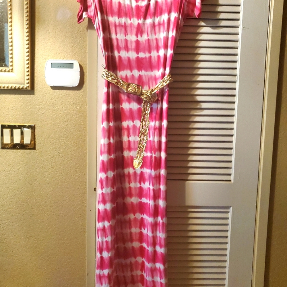 Long tie die dress